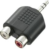 SpeaKa Professional - Audio Y-Adapter - Zwart - 1x Jack Plug 3,5 mm