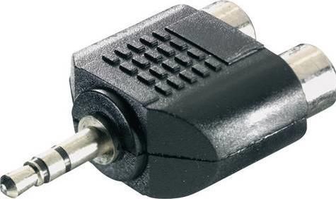 SpeaKa Professional - Audio Y-Adapter - Zwart - 1x Jack Plug 3,5 mm