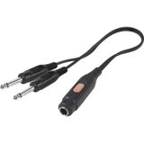 SpeaKa Professional SP-7870288 Jackplug Audio Y-adapter [2x Jackplug male 6,3 mm - 1x Jackplug female 6,3 mm] Zwart