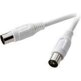 SpeaKa - Antenne Aansluitkabel - Wit - 1,5 Meter - 75 Ohm