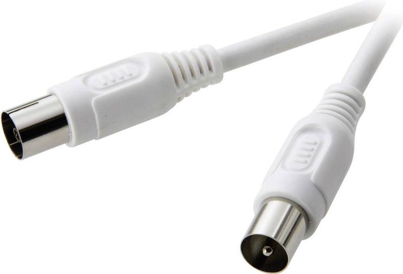 SpeaKa - Antenne Aansluitkabel - Wit - 1,5 Meter - 75 Ohm