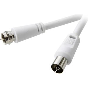 SpeaKa Professional Satelliet, Antenne Aansluitkabel [1x F-stekker - 1x Antennebus 75 Ω] 5.00 m 90 dB Wit