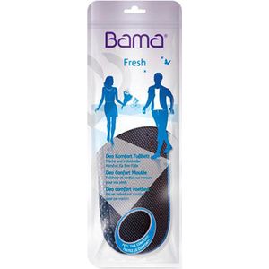 Bama Fresh Deo Comfort voetbed, schoeninlegzool voor hygiënische frisse voeten, uniseks, maat: 36, zwart/blauw