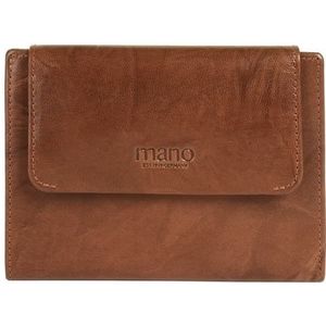 mano Donna Aurona Portemonnee RFID Leer 14 cm cognac