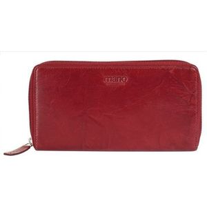 mano Donna Aurona Portemonnee RFID Leer 19 cm rot