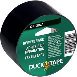 Originele Duck Tape pantserband voor repareren, bundelen en vastzetten, 50 mm x 5 m, zwart