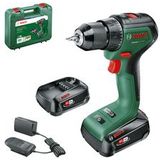 Bosch - UniversalDrill 18V-60 - Accuschroefboormachine - Zwart - Inclusief 2x Accu en Lader