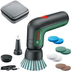 Bosch Universal Brush Elektrische reinigingsborstelset (voor badkamertegels, keukenfornuis, pannen, potten en meer; 8 reinigingsopzetstukken; 3,6 V geïntegreerde accu; micro-USB-kabel; in tas)