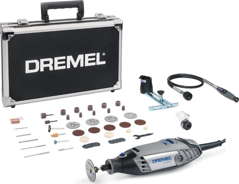 Dremel Limited Edition 3000VF (3000-3/45) - Inclusief 45 accessoires, Flexibele as, Lijn- en Cirkelgeleider, Comfort Guard beschermkap en luxueuze aluminium opbergkoffer