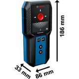 Bosch Professional GMS 120-27 - Detector - (2x batterij 1,5V LR6 (AA), opbergetui)
