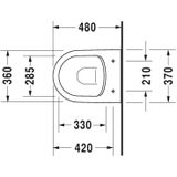 Duravit ME by Starck - Wand-WC Compact, Rimless, mit HygieneGlaze, weiß 2530092000