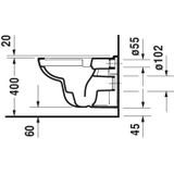 Duravit D-Code Toilet Set Hangend 359X545X410 Mm