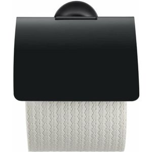 Duravit Starck T Toiletrolhouder - met klep - zwart mat 0099404600