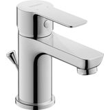 Duravit A11010 A.1 wastafelarmatuur, maat S (uitloop hoogte 67 mm), waterkraan badkamer met trekstang-afvoergarnituur, wastafelarmatuur, chroom