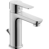 Duravit A.1 Wastafelarmatuur, maat M (uitloop hoogte 109 mm), kraan badkamer met trekstang-afvoergarnituur, wastafelarmatuur, chroom