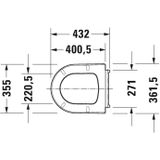 Duravit Toiletzitting Me By Starck Softclose en Quickrelease Systeem 43.8x37.4x4 cm Duroplast Wit