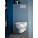 Duravit No. 1 compact en randloos hangtoilet met softclose toiletbril glanzend wit