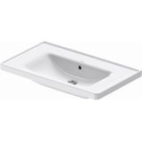 Wastafel duravit d-neo met rand overloop kraanvlak zonder kraangat 80 cm hoogglans wit