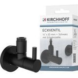 KIRCHHOFF Design Universal hoekventiel met snelsluiting, hoekregelventiel voor koud- en warmwaterleidingen, 98166120, zwart