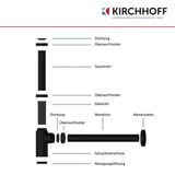 KIRCHHOFF Luxe Design Wastafel Fontein Sifon - 5/4"" x 32mm - Mat Zwart