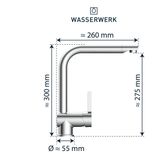 WASSERWERK Spültischarmatur »WK 4, Wasserhahn, Küche, Einhebelmischer«, 360° schwenkbar, Cold-Start-Funkt., geräuscharm
