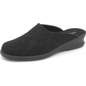 Rohde - 2510 - Pantoffels - Zwart - Stof - Vachtgevoerd