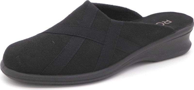 Rohde - 2510 - Pantoffels - Zwart - Stof - Vachtgevoerd