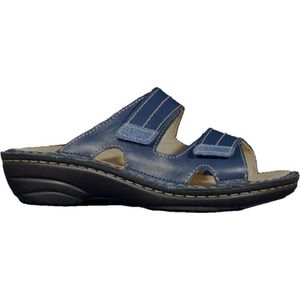 Rohde - CREMONA - Slippers - Blauw - Leer - Klittenbandsluiting