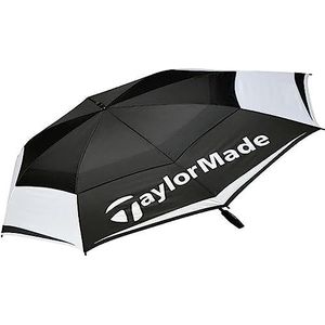 TaylorMade TM Tour Double Canopy Golfparaplu, zwart/wit/grijs, 64
