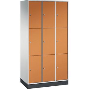 INTRO stalen lockerkast, vakhoogte 580 mm, b x d = 920 x 500 mm, 9 vakken C+P