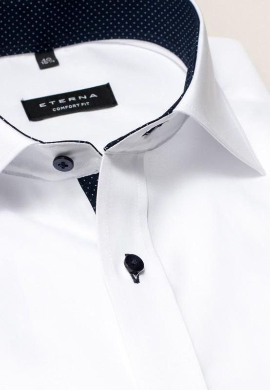 ETERNA - Overhemd - Wit - Katoen - Lange Mouwen - Oxford Weving
