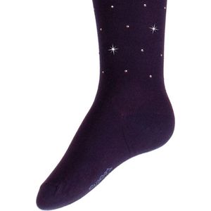 Kindermaillot donkerblauw met strass-134/146