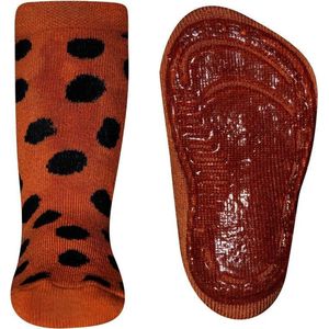 Antislipsok oranje/bruin met zwarte stippen-31/34