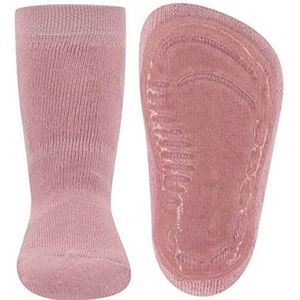 EWERS SoftStep Effen sokken met antislipzool voor jongens en meisjes, 1 paar antislip sokken met rubberen zool, lichtroze, 39-42, Licht wilde roos