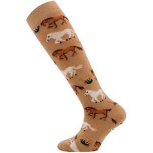 Kniekousen Meisje Ewers - Beige/Lichtbruin met Paarden-23/26