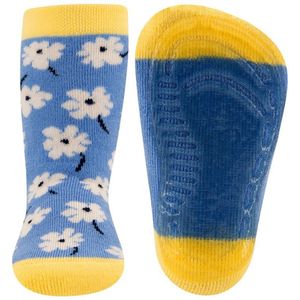 Ewers - Antislip Sokken - Bloemen Design - Lichtblauw