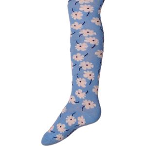 Kindermaillot Lichtblauw met Witte Bloemen - Biologisch Katoen (GOTS) - 98/104