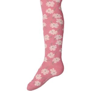 Kindermaillot Oudroze met Witte Bloemen - Biologisch Katoen (GOTS) - 92/98