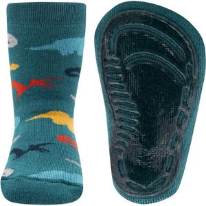 Ewers - Antislip Sokken - Turquoise - Dinosaurussen - Huissokken