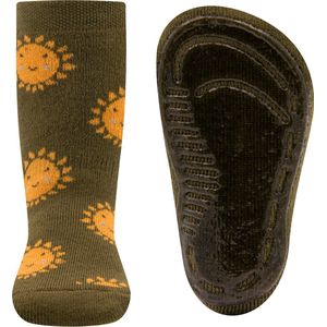 Ewers Antislipsok - Olijfgroen met Zonnetjes - Siliconenzool-27/28