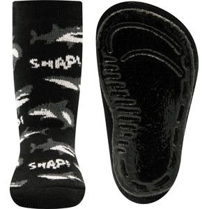 Ewers Antislipsok - Zwart met Haaien - Siliconenzool-19/20