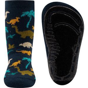 Ewers Antislipsok Donkerblauw met Dinosaurussen - Siliconenzool-19/20