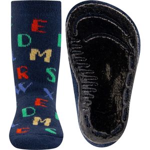 Ewers Antislipsok Donkerblauw met Gekleurde Letters - Siliconenzool-19/20