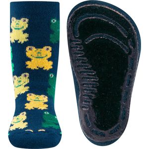 Ewers Antislipsok Donkerblauw met Vrolijke Kikkertjes - Siliconenzool-21/22