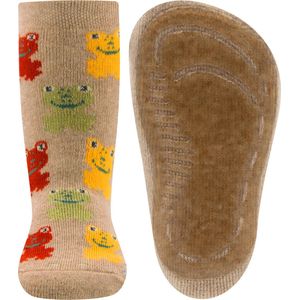 Ewers - Antislipsok - Beige - Vrolijke Kikkertjes - Siliconenzool