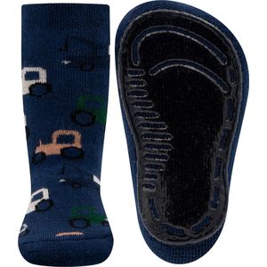 Ewers Antislipsok Donkerblauw met Trekkers en Takelwagens - Siliconenzool-21/22