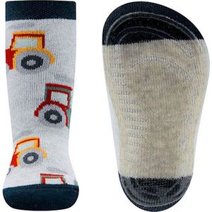 Ewers antislip sokken grijs met traktor