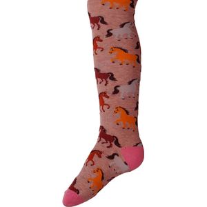 Ewers Maillot Kindermaat - Paarden Bruin/Mosterdgeel/Lichtgrijs - Donkerbeige Gemeleerd -134/146