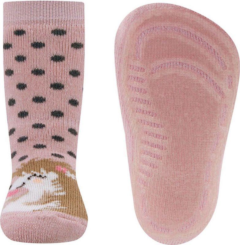 Ewers - Antislipsok - Donkergrijs - Egeltje & Stippen - Siliconenzool