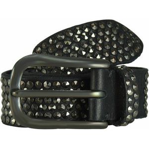 b.belt Leren riem met studs schwarz 90 cm